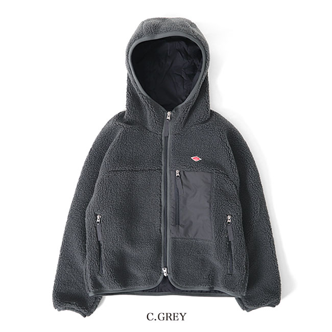DANTON ダントン フード付き ボアフリースジャケット DT-A0196 LBA