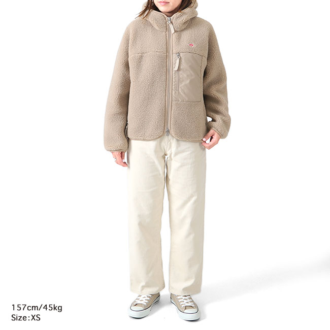 DANTON ダントン フード付き ボアフリースジャケット DT-A0196 LBA