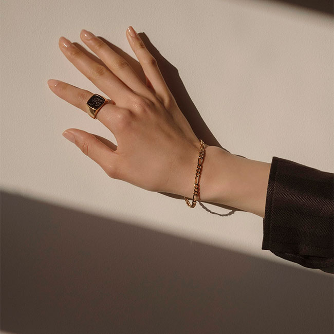 TOMWOOD トムウッド 9K チェーンブレスレット Figaro 金 Gold Bracelet