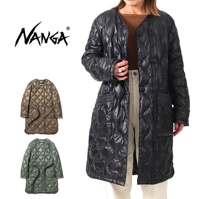 [TIME SALE] NANGA ナンガ 玉ねぎキルト 否色合い 落ち込む 二分の一厚地の外套 ミリタリー厚地の外套 レディース