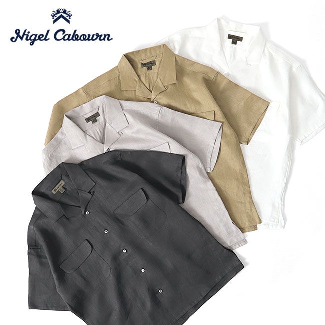 Nigel Cabourn ナイジェルケーボン リネンツイル オープンカラーシャツ 11005 11010 開襟 半袖シャツ メンズ|Golden State