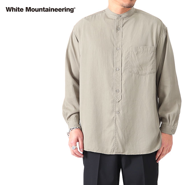 [TIME SALE] White Mountaineering ホワイトマウンテニアリング ツイル スタンドカラーシャツ WM2371106 バンドカラー 長袖シャツ メンズ