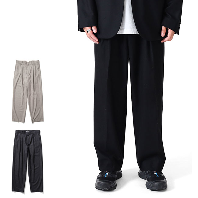 ATON★エイトン★BACK SATIN★テーパードパンツ★スラックス★ブラック BACK SATIN | STANDARD PANTS – ATON | エイトン