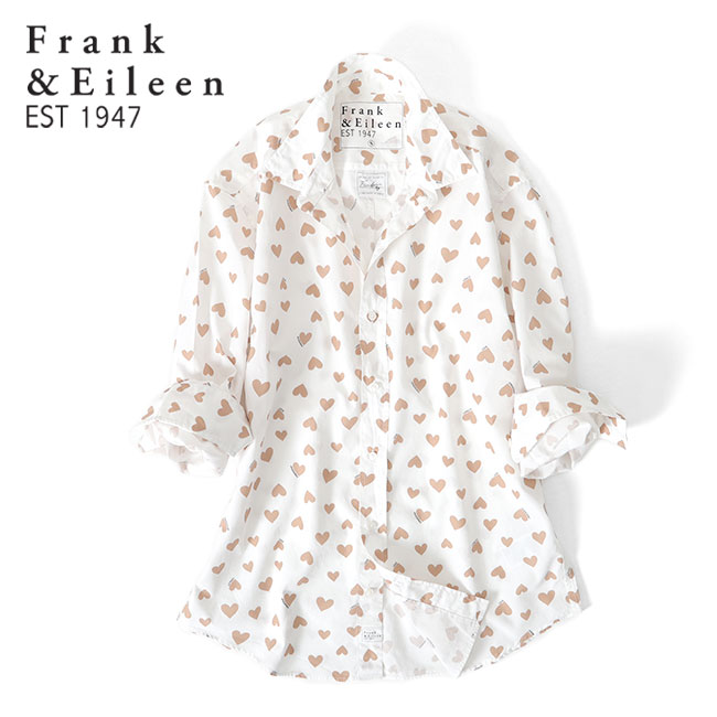 Frank&Eileen フランク&アイリーン FINBAR TNHT フィンバー ハート柄 イタリアンコットンシャツ 3820700027 総柄 長袖シャツ メンズ