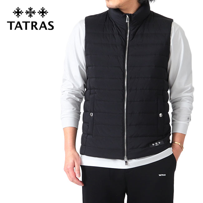 TATRAS タトラス MANISIO マニシオ スタンドカラー キルト ライトダウンベスト 黒 中綿 メンズ|Golden State