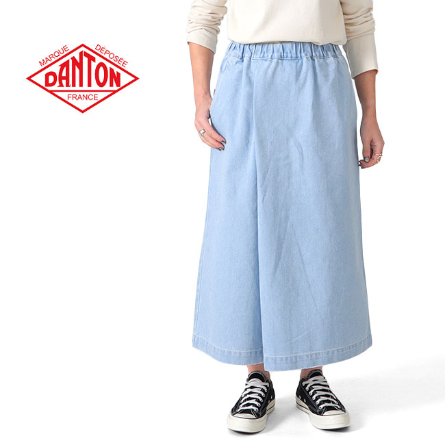 [SALE] DANTON ダントン Aライン デニム イージー フレア パンツ DT-E0164 TCD ワイドパンツ レディース