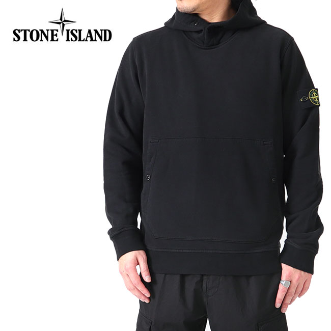STONE  ストーンアイランド メンズ ロゴバッジ パーカー STONE ISLAND (ストーンアイランド) 裏毛 袖ロゴパッチ 無地