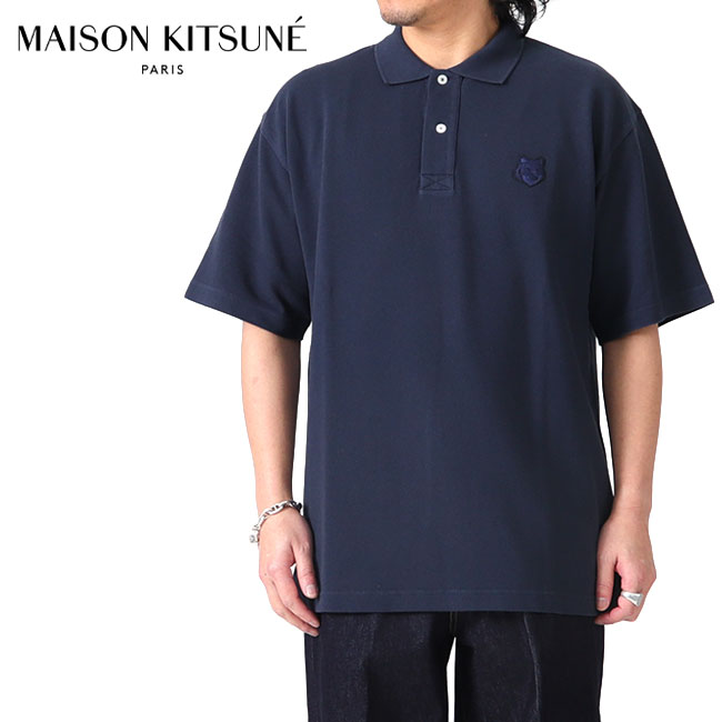 MAISON KITSUNE メゾンキツネ　半袖　ポロシャツ　XL MAISON KITSUNE メゾンキツネ ポロシャツ BOLD FOX HEAD PATCH
