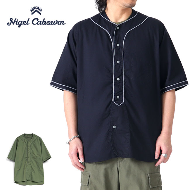 Nigel Cabourn ナイジェルケーボン 50s ビンテージ ベースボールシャツ 80480011002 半袖シャツ メンズ **