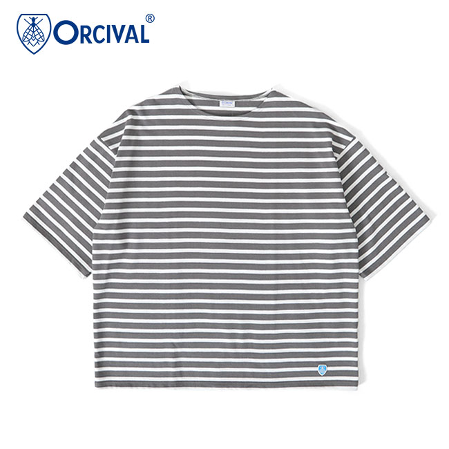 ORCIVAL オーシバル コットンロード ボートネック オーバーサイズ Tシャツ B263 ボーダー 無地 半袖Tシャツ メンズ **|Golden State