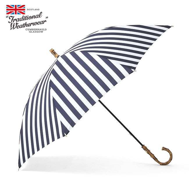 Traditional Weatherwear ドット柄長傘　晴雨兼用　軽量 UMBRELLA BAMBOO アンブレラ バンブー｜ホワイトビッグドット