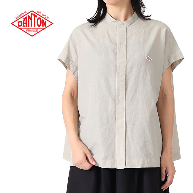 [SALE] DANTON ダントン コットンリネン スリーブレスシャツ DT-B0235 VCL バンドカラー 半袖シャツ レディース｜Golden State