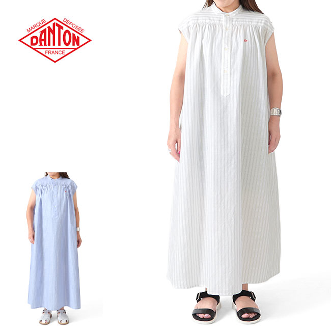 DANTON ダントン コットンリネン ギャザー ノースリーブワンピース DT-B0236 VCL ロングワンピース レディース **|Golden State
