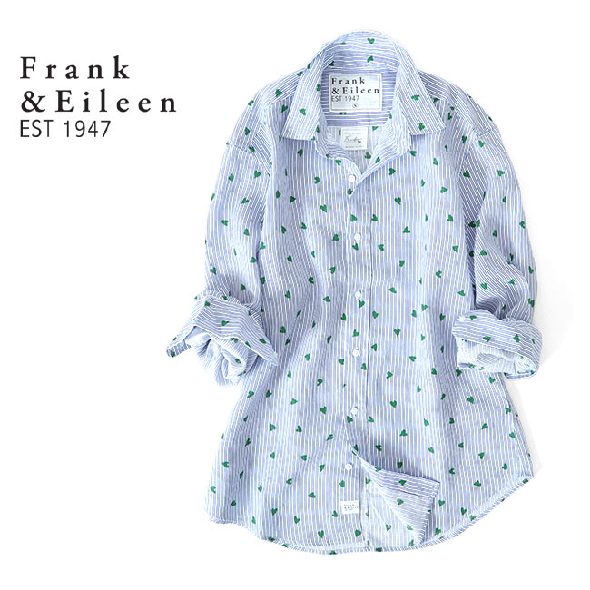 美品 希少Lフランク&アイリーン FINBAR フィンバー 長袖シャツ ri6 美品 希少Lフランク&アイリーン FINBAR フィンバー 長袖シャツ