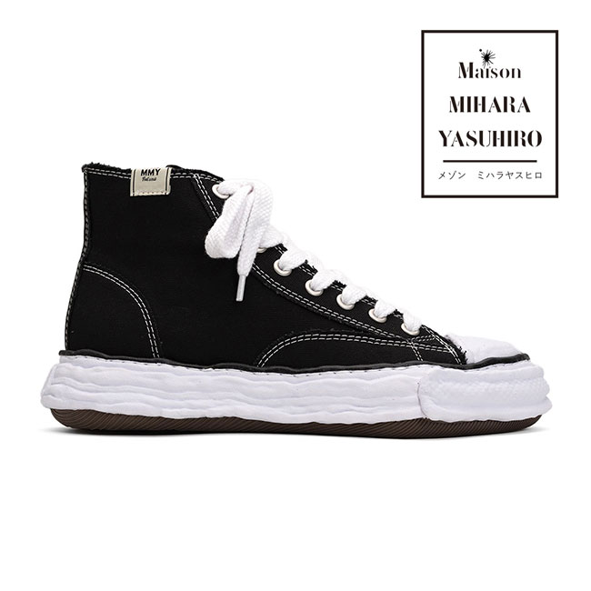 Maison MIHARA YASUHIRO メゾンミハラヤスヒロ PETERSON 23 ピーターソン ハイカット スニーカー A11FW701 黒 ブラック シューズ メンズ レディース｜Golden State