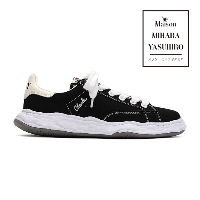 Maison MIHARA YASUHIRO メゾンミハラヤスヒロ CHARLES チャールズ キャンバス スニーカー A12FW703 黒 ブラック シューズ メンズ レディース