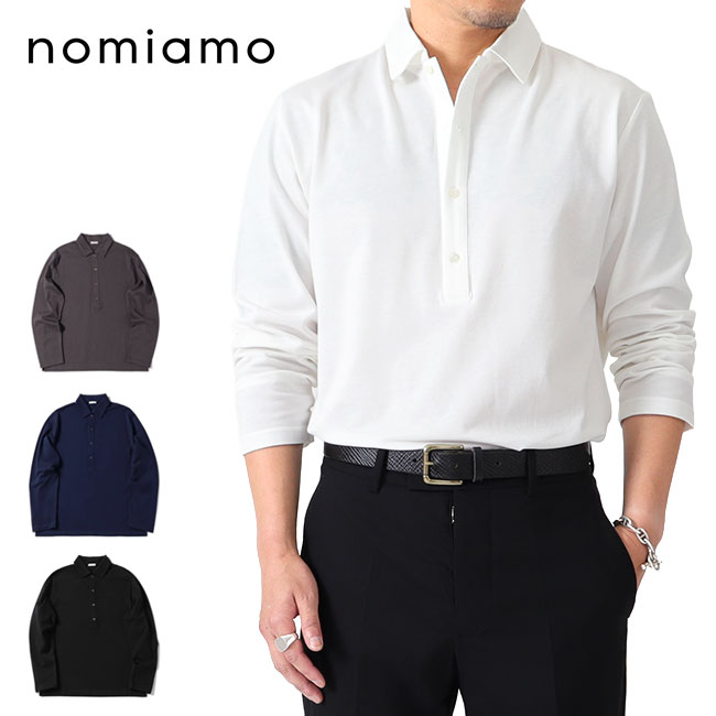 nomiamo ノミアモ エジプシャンコットン 襟付き添い人 鹿の子 ティーシャツプルオーバー nom-17 スポーツシャツ メンズ **