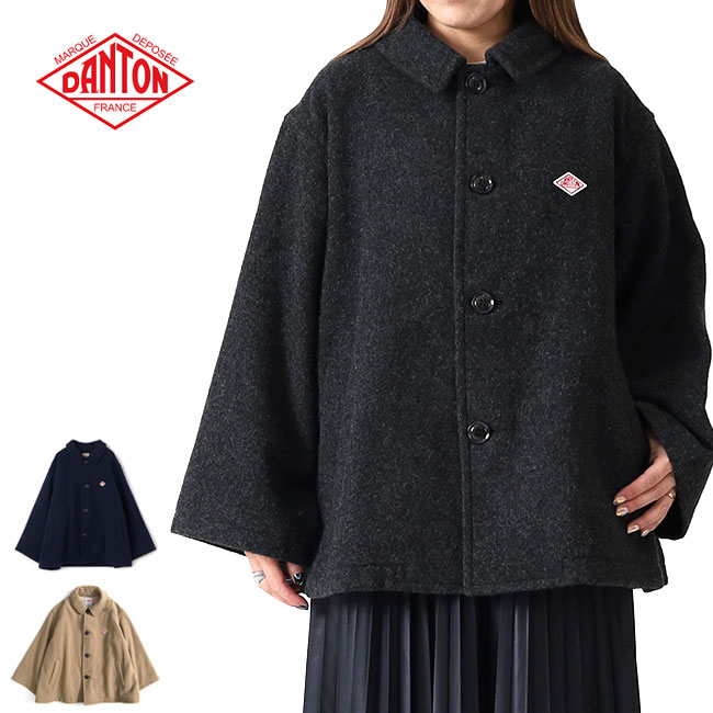 DANTON ダントン うしろ側ギャザー A伝達ルート 羊毛 遊撃手厚地の外套 DT-A0541 SWP 上衣 レディース