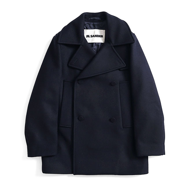 JIL SANDER ジルサンダー CABAN 11 ウールメルトン Pコート J22AM0107 J40004 ピーコート 紺 ネイビー メンズ｜Golden State