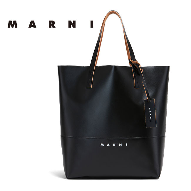 楽天市場】MARNI マルニ バイカラー セルロース レザー ロゴ トート