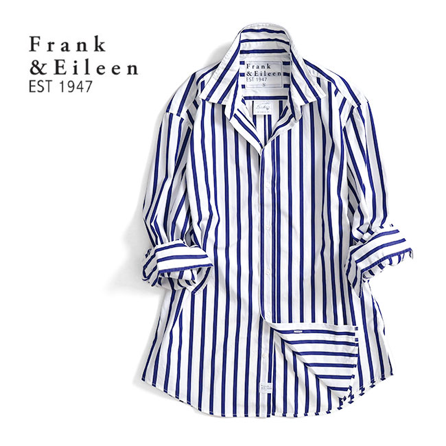 Frank & Eileen ストライプ リネン長袖シャツ XS Frank&Eileen Frank & Eileen × Ron Herman / フランクアンド
