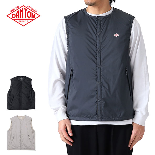 DANTON ダントン L ビームスコラボ ウールモッサ ダウンベスト グレー B:MING by BEAMS（ビーミング by ビームス）DANTON / インナー