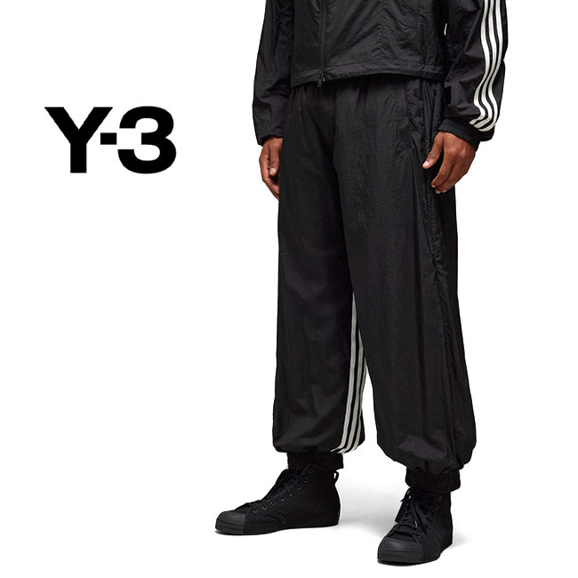 Y-3 ワイスロバート・エドワード・リー 3ストライプス ナイロンズボン下 JD5998 ナイロンタフタ 黒 メンズ