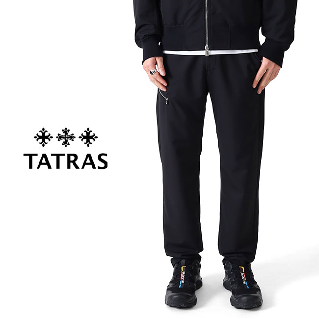 TATRAS タトラス SOGLIA ソリア ウールナイロン スリム トラウザーパンツ MTAT25S5127-S ジャージ 黒 メンズ