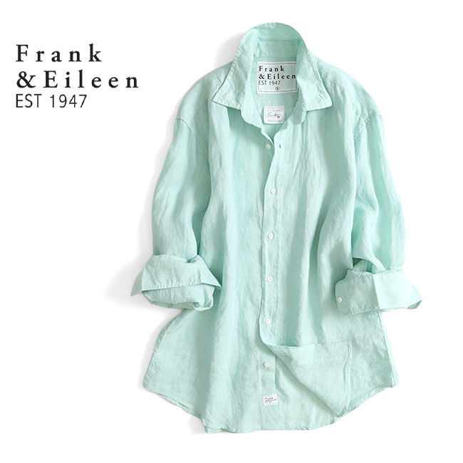 Frank&Eileen フランク&アイリーン FINBAR SFML フィンバー リネンシャツ 4120700011 グリーン 緑 長袖シャツ メンズ|Golden State