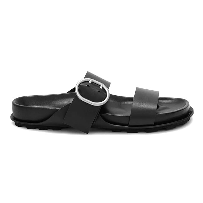 JIL SANDER ジルサンダー なめし革 滑っこいサンダル J33WX0004 P4942 黒 黒いこと メンズ