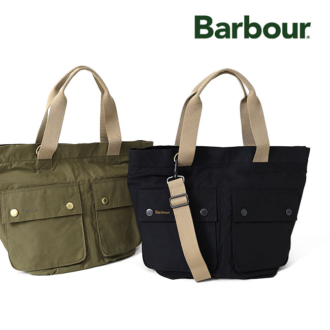 Barbour バブアー 移送 持ちはこび櫂 トートバッグ UBA0744 黒 黒いこと 緑であること