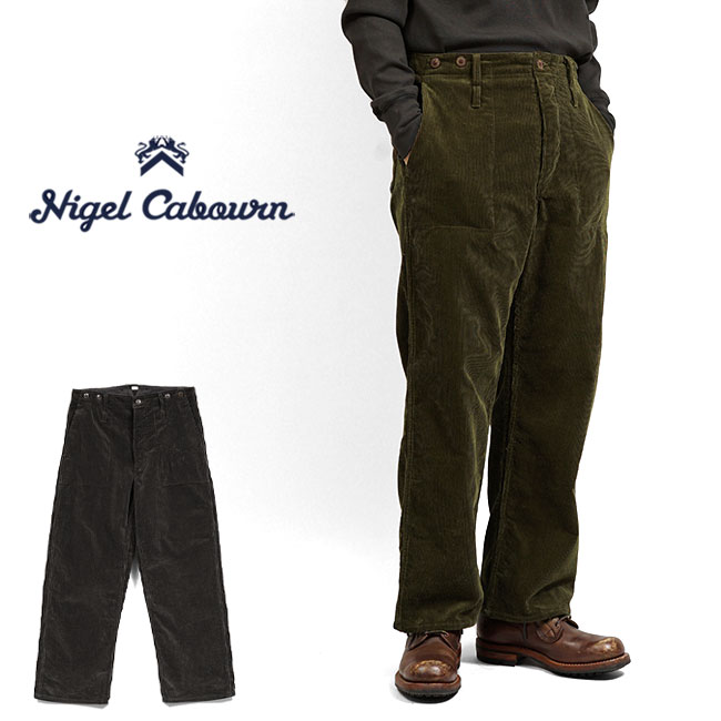 Nigel Cabourn ワークパンツ サイズ8 オリーブ Nigel Cabourn ワークパンツ サイズ8 オリーブ