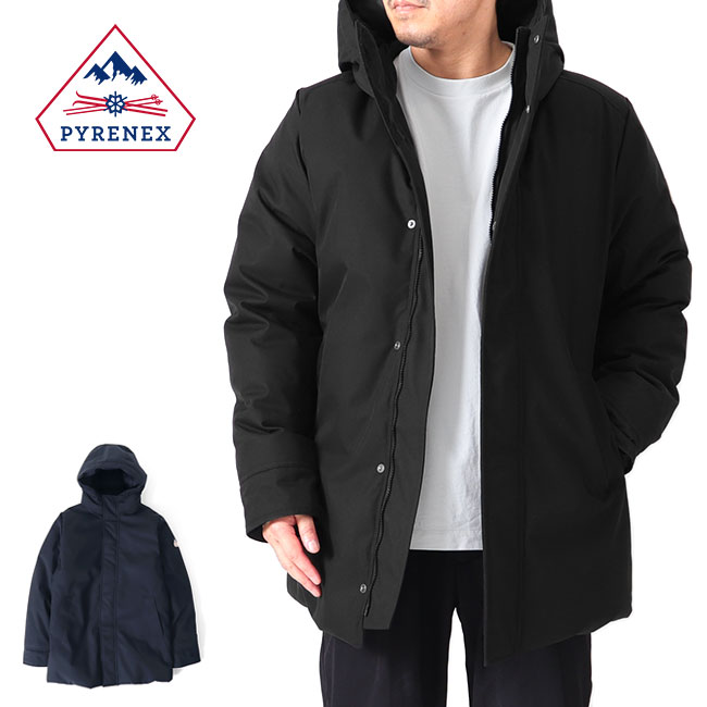 PYRENEX ピレネックス PAU ポー ギャバジン フーデッド 落ちこむ厚地の外套HMY031 落ちこむ上衣 ボンネット付き添い人 メンズ