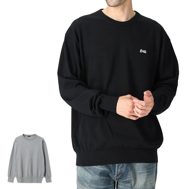 DENHAM デンハム 12GG COTTON CREW シザーズロゴ 綿織物 編み物プルオーバー メンズ **