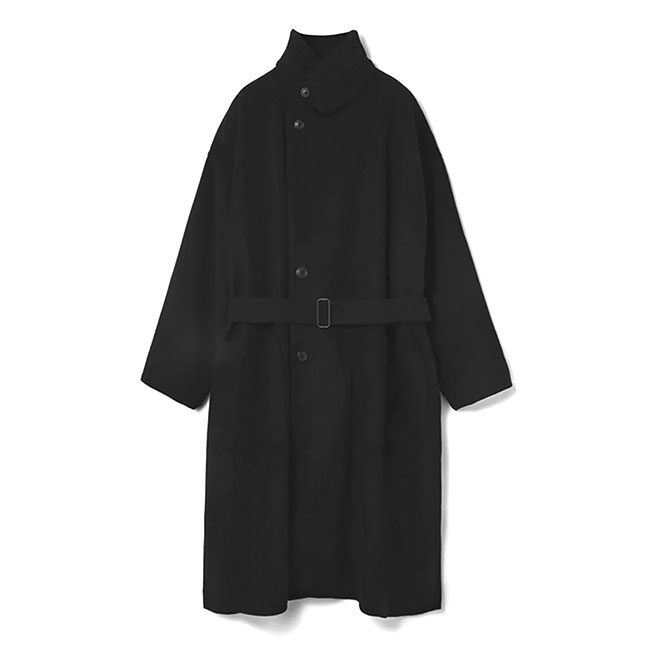 [SALE] 08sircus ゼロエイトサーカス ウールメルトン ダブルフェイス オーバーコート S25AW-OT15 黒 ラップコート メンズ