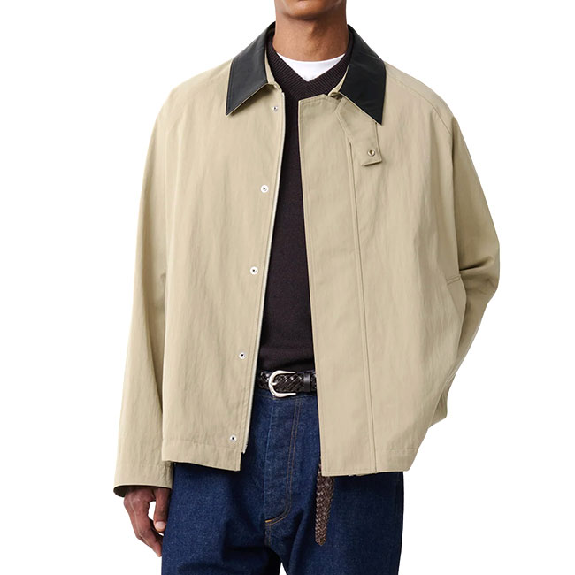 STUDIO NICHOLSON スタジオニコルソン DANI JACKET 襟レザー ジャケット SNM-1438 ベージュ 撥水 メンズ|Golden State