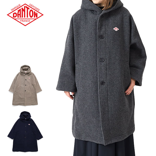 楽天市場】ダントン/DANTON ウールブークレ シングルロングコート WOOL