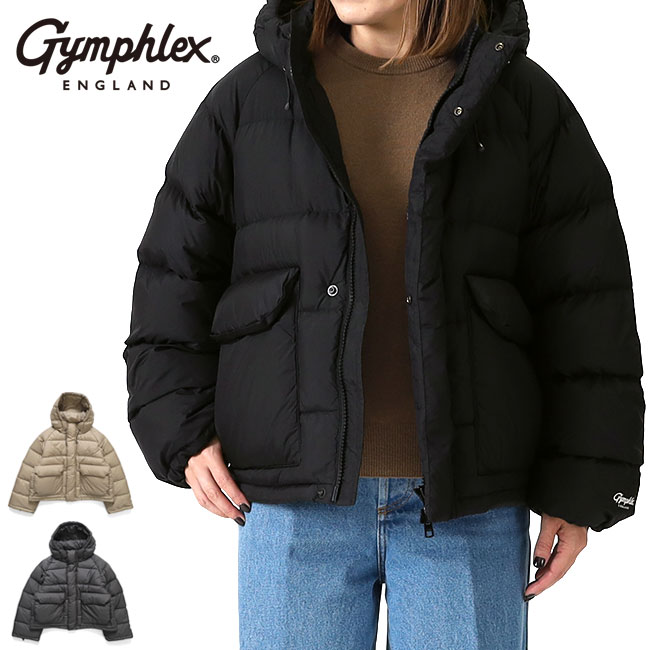 Gymphlex 体育館フレックス ナイロンタフタ ボンネット付き添い人 ショートダウンジャケット GY-A0718 DMN レディース