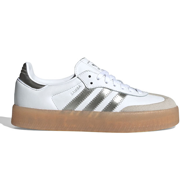 [TIME SALE] adidas アディダスオリジナルス SAMBAE W サンバエ ガムソール 厚底 スニーカー JS3943 白 しろがね色 シューズ レディース