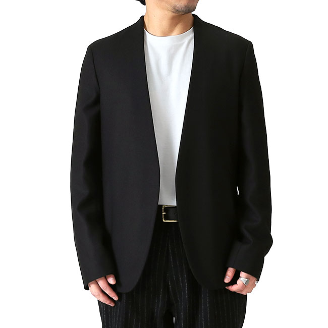 Maison Margiela メゾンマルジェラ バージンウール ノーカラージャケット S50BN0318 S47782 900 黒 メンズ