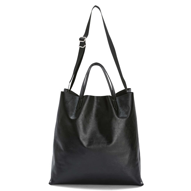 JIL SANDER ジルサンダー TAPE TOTE MD 野菜タンニン酸 なめし革 トートバッグ J26室内用便器0026 P4955 黒 黒いこと ショルダーバッグ