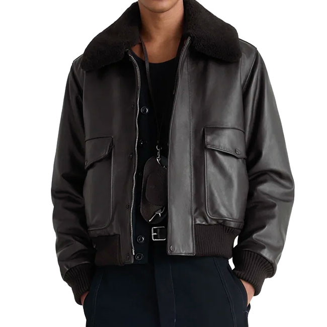 LEMAIRE ルメール シープスキンファー付き添い人 なめし革上衣 OW1171 LL0145 メンズ