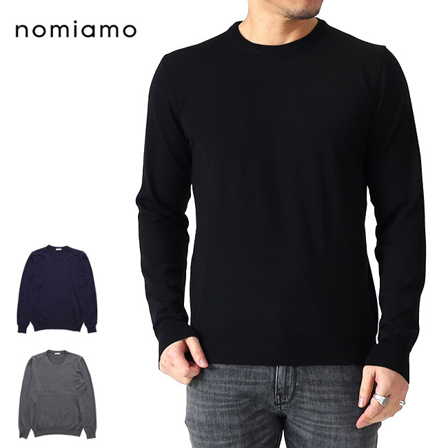 nomiamo ノミアモ 12G メリノウール 労働者の一団素っ首 編み物スウェーター GIROCOLLO M/L メンズ