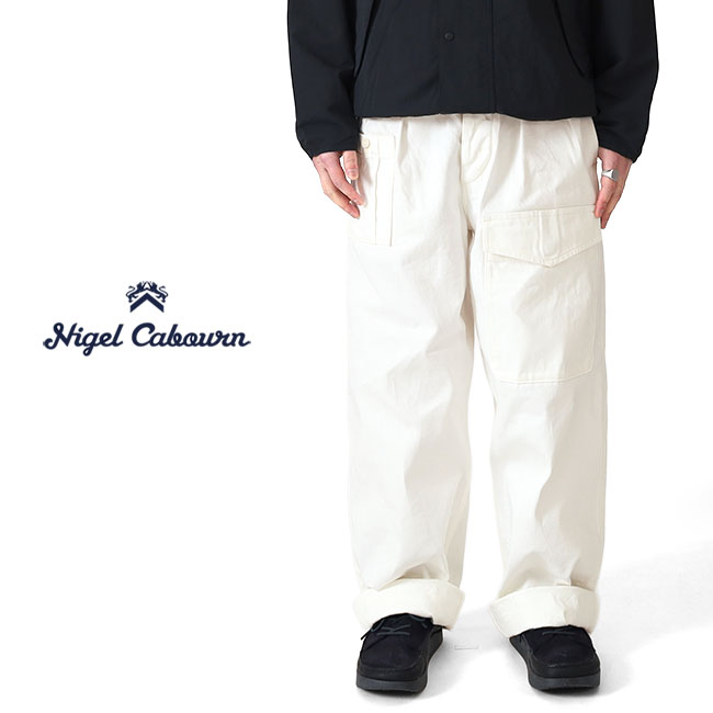 Nigel Cabourn ナイジェルケーボン BRITISH ARMY PANT ホワイトデニム ブリティッシュアーミーパンツ 80520050031 白 カーゴパンツ メンズ 30,030円