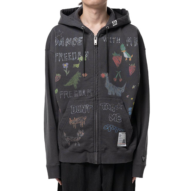 Maison MIHARA YASUHIRO メゾンミハラヤスヒロ キッズ ドゥードゥル プリント ジップアップ フーディー J16PK771 スウェットパーカー メンズ|Golden State