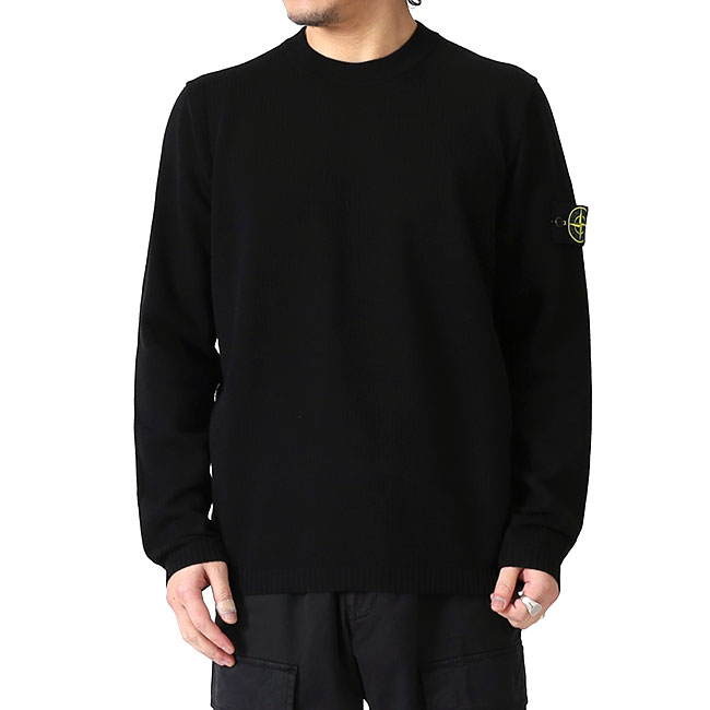 STONE ISLAND ストーンアイランド マイクロステッチ オーガニックコットンセーター 5100023 黒 ブラック メンズ