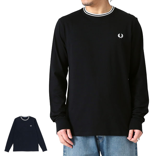 Fred Perry フレッドペリー ティップライン コットンジャージー Tシャツ M9602 ロンT 長袖Tシャツ メンズ