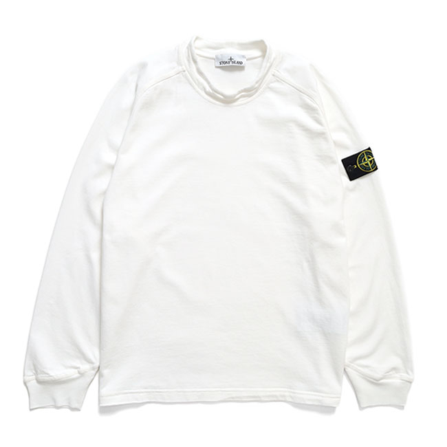 STONE ISLAND ストーンアイランド オーガニックコットン スウェットTシャツ 6100030 白 ホワイト ロンT 長袖Tシャツ メンズ