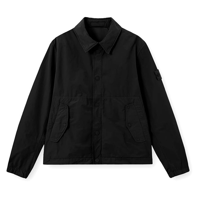 STONE ISLAND GHOST ストーンアイランド ゴースト DAVID LIGHT-TC ガーメントダイ ショート コーチジャケット 4100036 黒 ブラック メンズ
