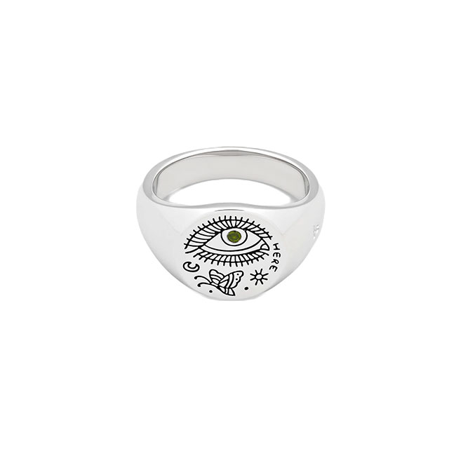 TOMWOOD × Guy Le Tatooer トム白木 ギ・ル・タトゥーア Butterfly Ring 夢見鳥 輪っか 101621 指環 ピン足懸かり 共同研究 しろがね色 金剛石 メンズ レディース 差し上げ物 差し上げ物 **